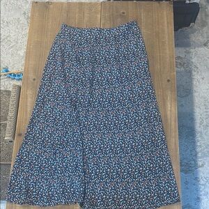 Nordstrom Blue and White A-Line Midi Skirt